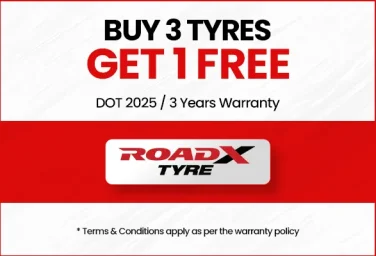 Buy 3 RoadX Tyres and Get 1 Free