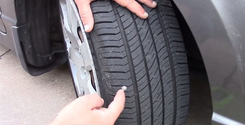NAIL STUCK IN THE TYRE