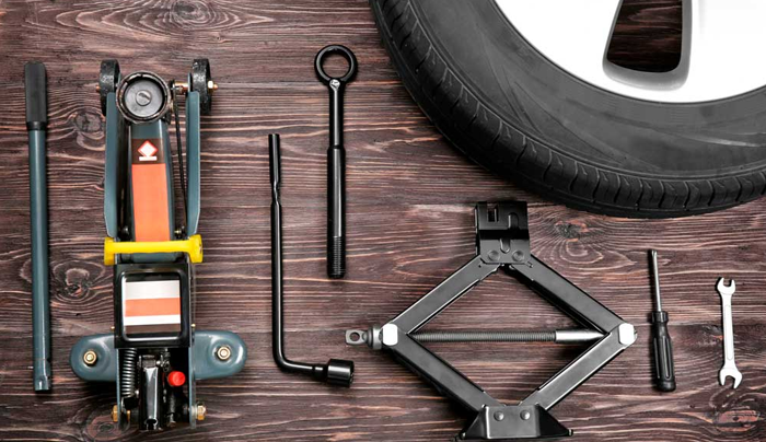 Tyre change tool kit